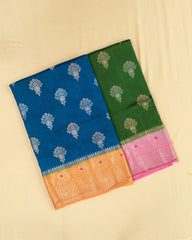 SC2967 - TUSSAR WITH MEENA BUTTA OVER BODY AND CONTRAST BORDER