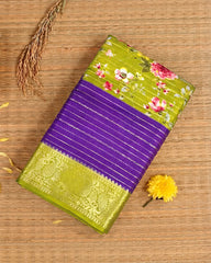 SC6005 - DOLA SILK DIGITAL PRINT WITH ZARI LINES