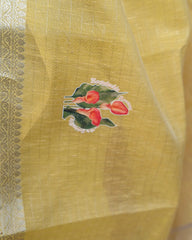 SC3139 - Linen Saree With Sticker Print