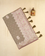 SC5776 - SATIN SAREE WITH MULTI STONE WORK