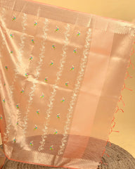 SC4067 - Tissue Saree With Embroidery All Over