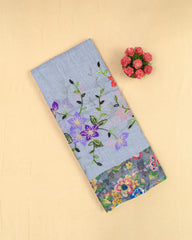 SC3151 - Linen with colour embroidery and chikku work