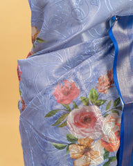 SC3162 - Tissue Saree With Embroidery All Over