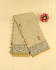 SC4574 - TISSUE WITH DIGITAL PRINT AND EMBROIDERY BORDER