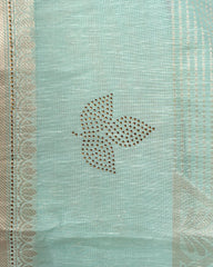 SC4061 -Linen Saree with Gold Zari