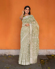 SC4870 - Linen Saree with Shining Foil Print