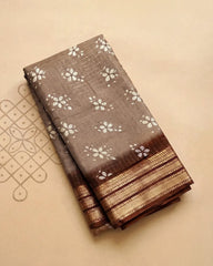 SC6007 - DOLA SILK PRINTED ZARI CHECKED