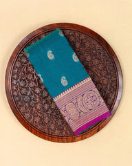 SC3030 - Satin Saree With Copper Zari And Meena Butta
