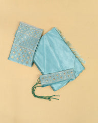 SC3369 - Satin With Blouse Work And Belt