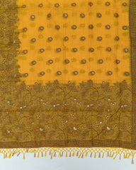 SC3026 - Linen Zari Lines Coffee Butta