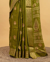SC3649 - Dola Silk Saree Embossed Digital Print