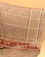SC3120 - Tissue Saree With Sequence And Embroidery Work
