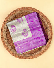 SC3944 - Tissue Silver Zari Meena Butta