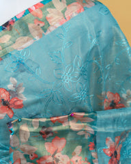 SC3415 - Tissue Saree With Embroidery All Over