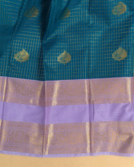 SC3471 - Silk Saree With Checked Gold Butta