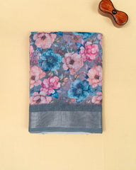 SC3505 - Linen With Sparkling Stone Over Body And Silver Border