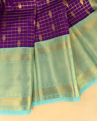 SC3471 - Silk Saree With Checked Gold Butta