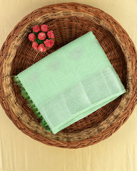 SC4056 - Linen Saree With Silver Butta