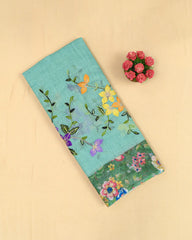 SC3151 - Linen With Colour Embroidery And Chikku Work