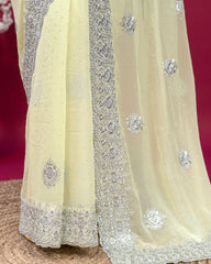 SC3997 - Georgette With Silver Embroidery And Sparkling Stone