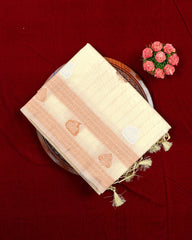SC3181 - Linen Saree With Copper And Silver Butta