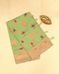 SC3213 - LINEN COTTON WITH MEENA BUTTA