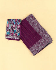 SC3359 - Chiffon Georgette With Sarowski And Seperate Blouse Work