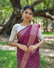 SC3973 - Dola Sequence Embroidery With Bandhini Print