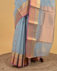 SC2880 - Linen Cotton With Copper And Gold Zari
