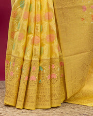 SC4001 - Georgette Material Bandhini Print With Gold Zari Saree