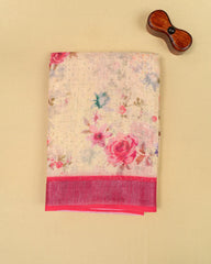 SC3505 - Linen With Sparkling Stone Over Body And Silver Border