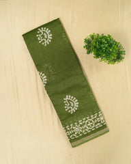 SC1519 - Tussar Silk Saree With Bandhani Print