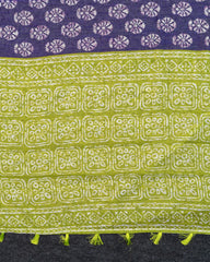 SC4350 - Linen With Bandhini Print And Border Stone
