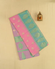SC3907 - LINEN WITH GOLD BUTTA AND CONTRAST BORDER