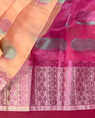 SC2980 - Silk Cotton With Pink And Self Zari