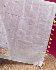 SC3296 - Linen Cotton With Border Embroidery