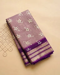 SC6007 - DOLA SILK PRINTED ZARI CHECKED