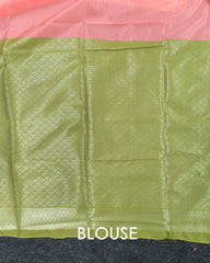 SC3908 - LINEN SAREE WITH SILVER ZARI AND MEENA BUTTA
