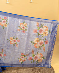 SC3162 - Tissue Saree With Embroidery All Over