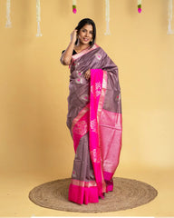 Peacock Mercerized Cotton Saree