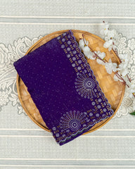 SC3822-Fendy Saree with Jarjoshi work