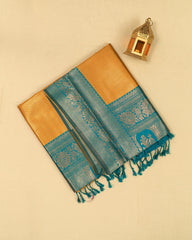 SC4128 - Tissue Saree With Copper Zari All Over Body