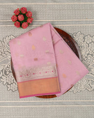 SC2880 - Linen Cotton With Copper And Gold Zari
