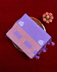 SC3181 - Linen Saree With Copper And Silver Butta