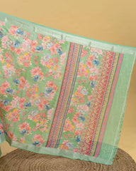 SC3627 - Linen Saree With Sparkling Stone And Embroidery All Over