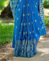 SC5291 - Cotton Brasso Saree With Meena Butta All Over Body