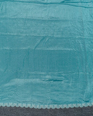 SC3452 - FENDY SATIN WITH SILVER STONE AND JARJOSHI WORK ALONG BORDER