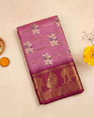 SC6003 DOLA DIGITAL PRINT ZARI LINE SAREE