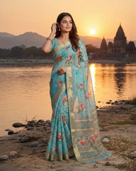 SC6200 DOLA SILK SAREE WITH DIGITAL PRINT