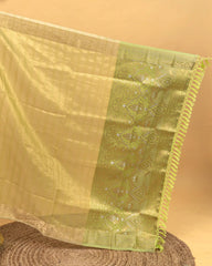 SC3052 - Tissue Plain Saree with Rich Pallu